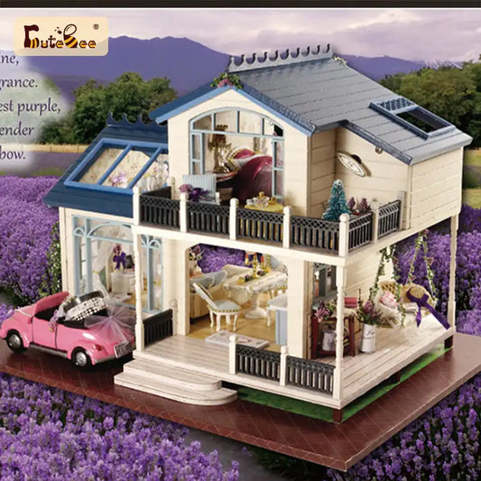 Miniaturowy domek Wakacyjny dom w Prowansji – zestaw DIY z LED – gotowy model