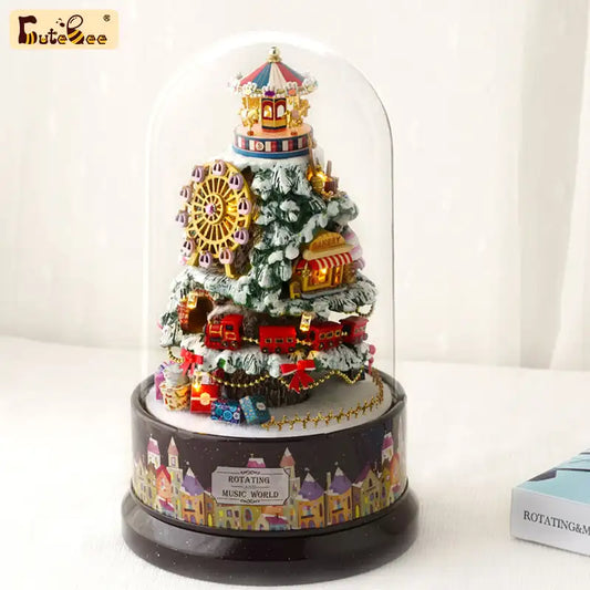 Miniaturowy domek Śnieżne cuda – zestaw DIY z LED – gotowy model
