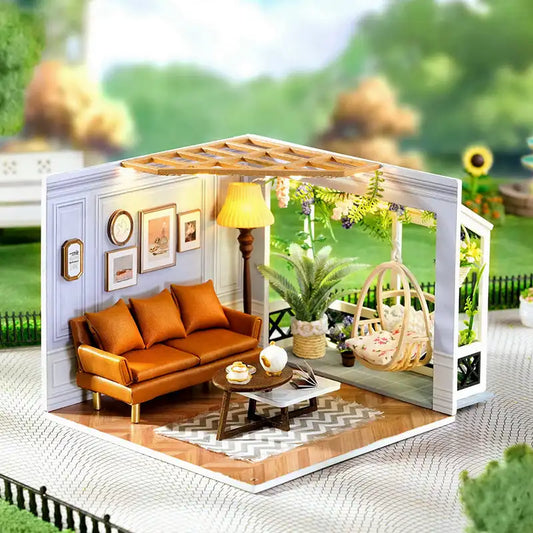 Miniaturowy domek Ciepła chwila – zestaw DIY z LED – gotowy model