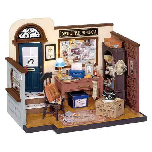 Miniaturowy domek Agencja detektywistyczna Mose’a – zestaw DIY z LED – gotowy model
