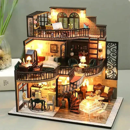 Miniaturowy domek Pawilon marzeń – zestaw DIY z LED – gotowy model