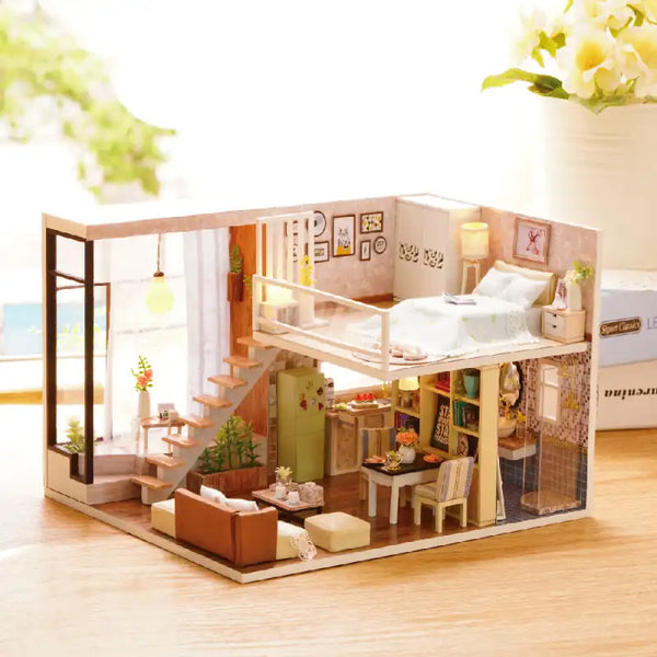 Miniaturowy domek Czas dla siebie – zestaw DIY z LED – gotowy model