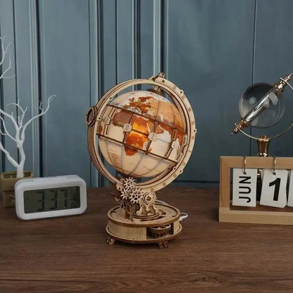 Puzzle 3D globus z podświetleniem LED – szczegóły przestrzennej konstrukcji