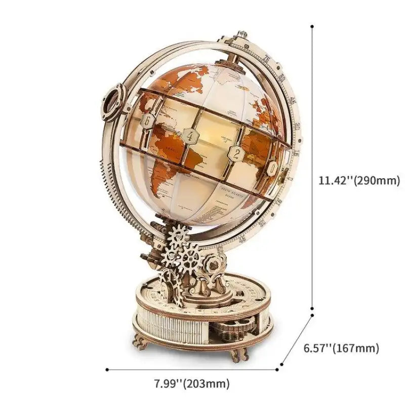 Puzzle 3D globus z podświetleniem LED – pełna prezentacja modelu