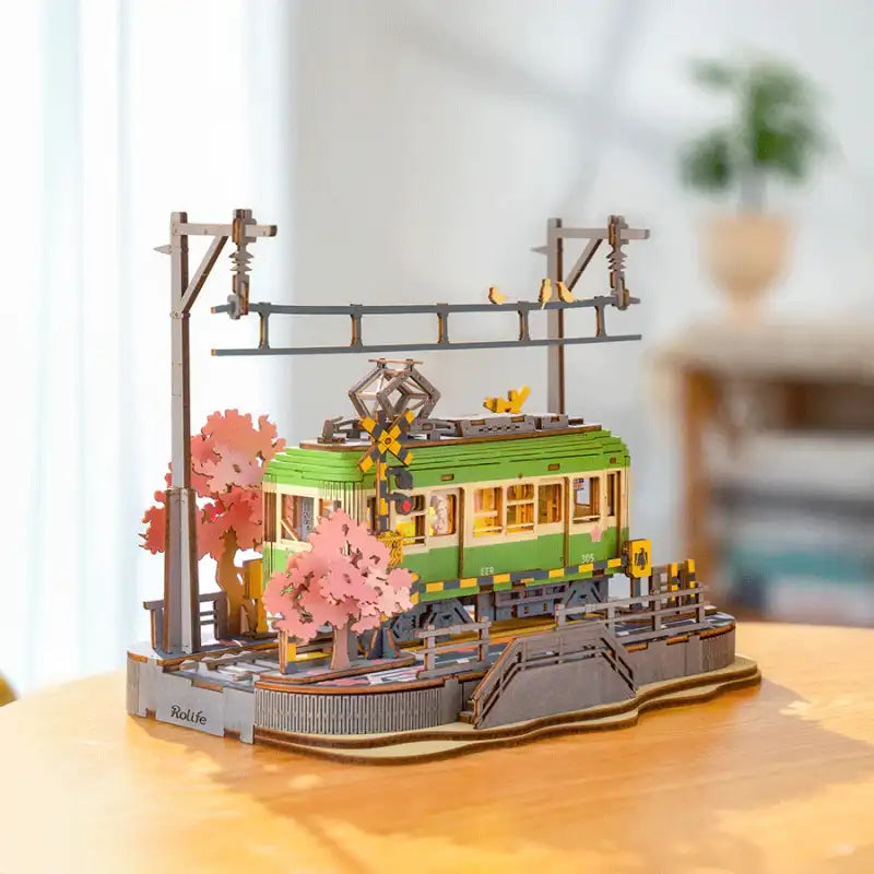 Puzzle 3D Japonia – scena z kwitnącą wiśnią – zbliżenie na konstrukcję i detale