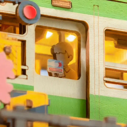 Puzzle 3D Japonia – scena z kwitnącą wiśnią – efekt po złożeniu