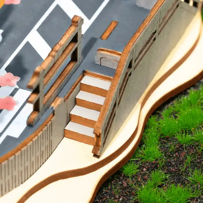 Puzzle 3D Japonia – scena z kwitnącą wiśnią – detal wykonania