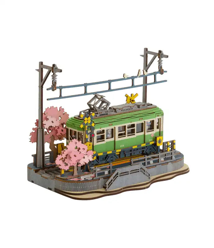 Puzzle 3D Japonia – scena z kwitnącą wiśnią – model ustawiony jako dekoracja