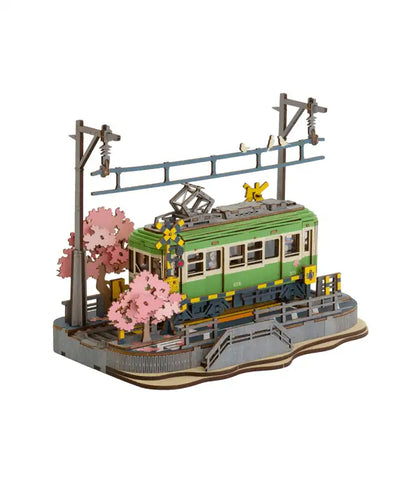Puzzle 3D Japonia – scena z kwitnącą wiśnią – model ustawiony jako dekoracja