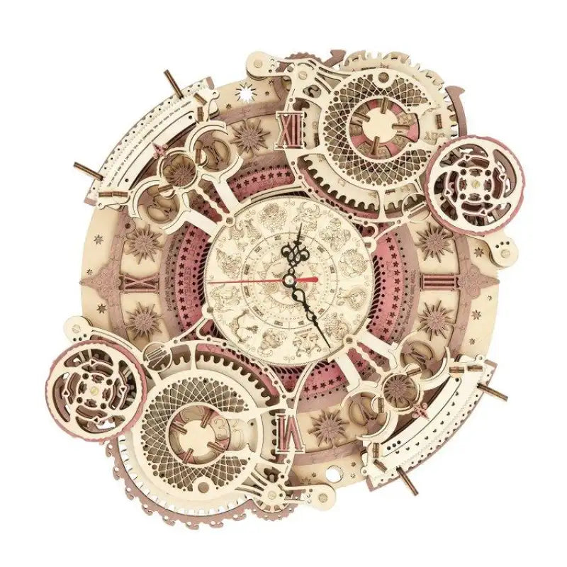 Puzzle 3D zegar zodiakalny – drewniany model – widok z innej perspektywy