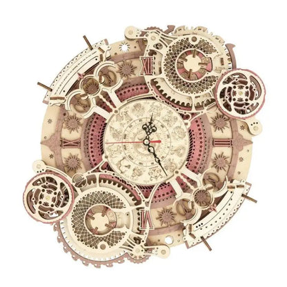 Puzzle 3D zegar zodiakalny – drewniany model – widok z innej perspektywy